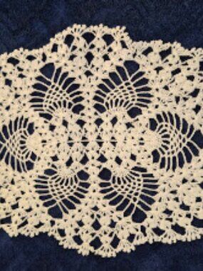 Handmade Pinapple Design White Doily
